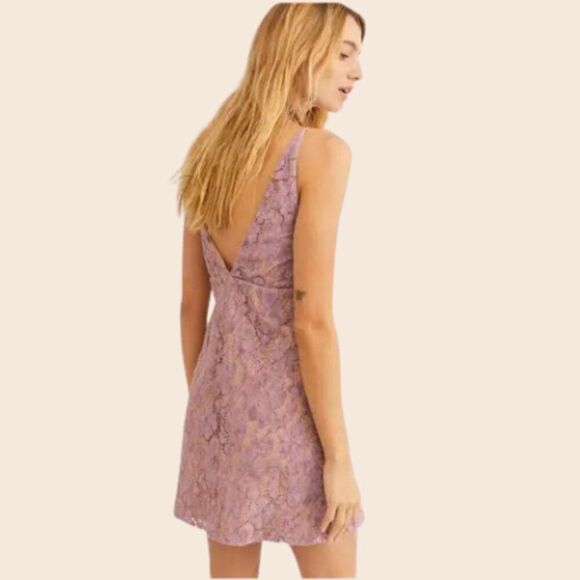 Free People Dangerous Love Lace Mini Dress Size 8 - Picture 2 of 15